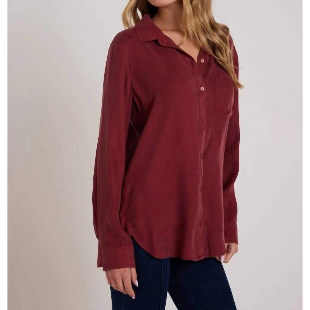 NEW BELLA DAHL boyfriend shirt in red - Picture 3 of 3